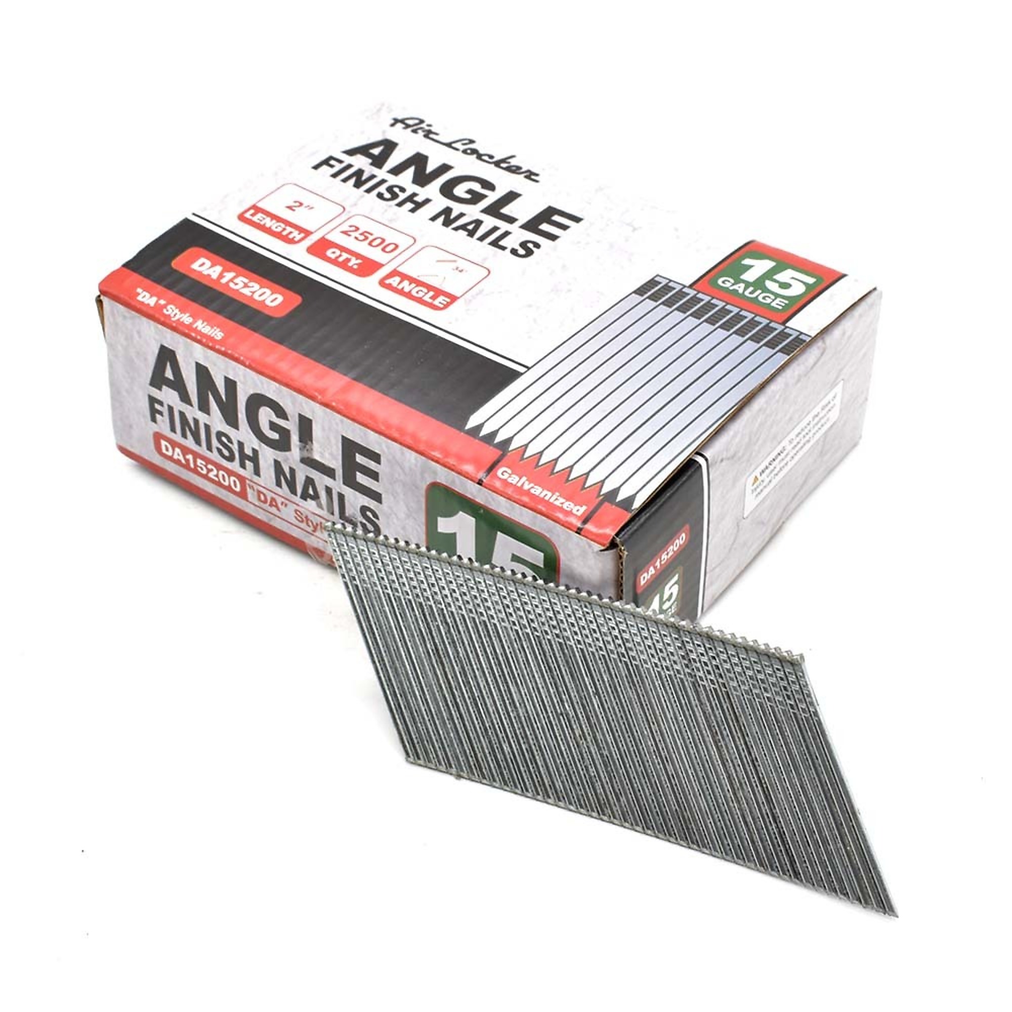 Air Locker DA15200 15 Gauge Angled Finish Nails - 2 Inch (2500 / Pack)